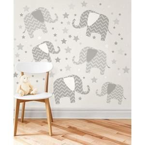 WallPops Elephants - a Ton of Love Wall Art Kit 78 Pieces